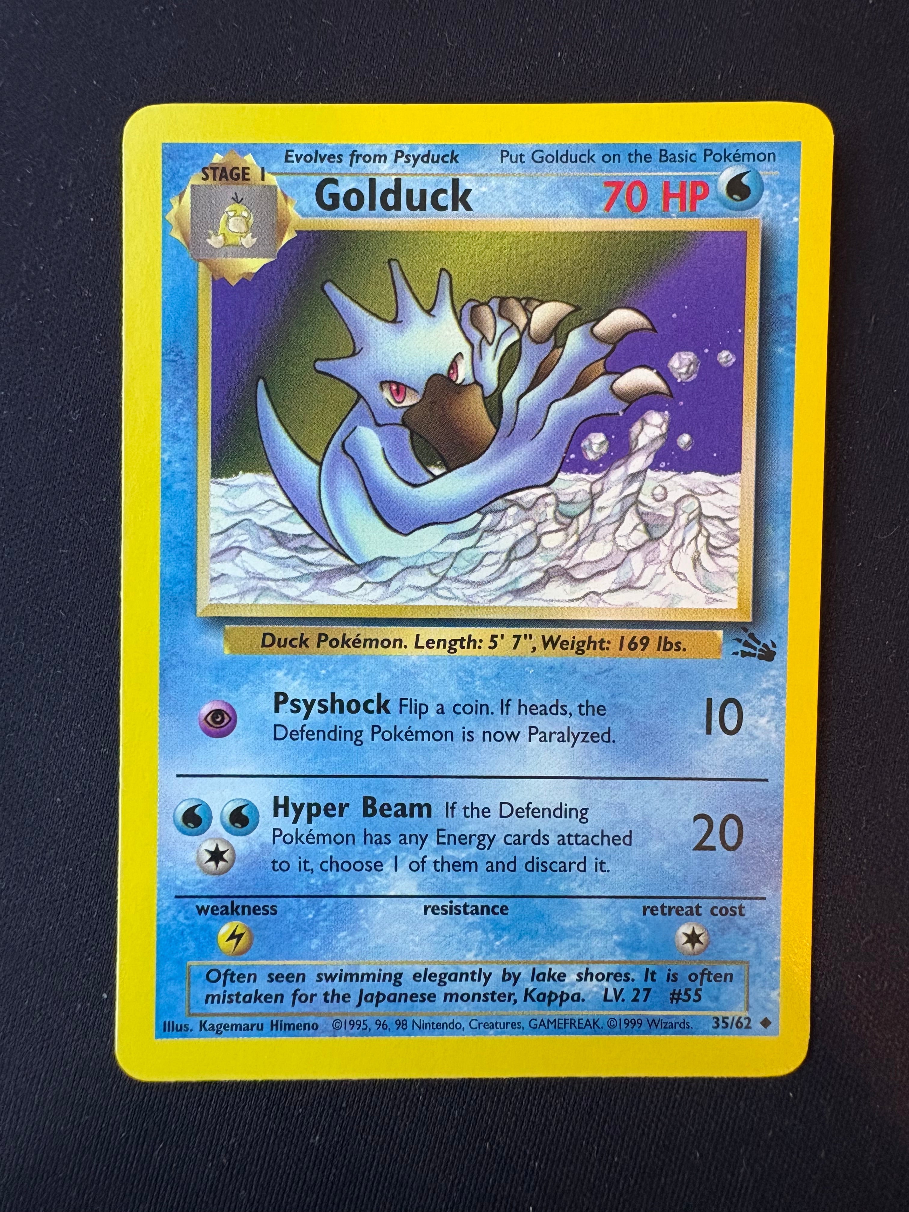 gold duck pokemon card Fossil Golduck 35/62 Ucommon – PokeGirlJenni