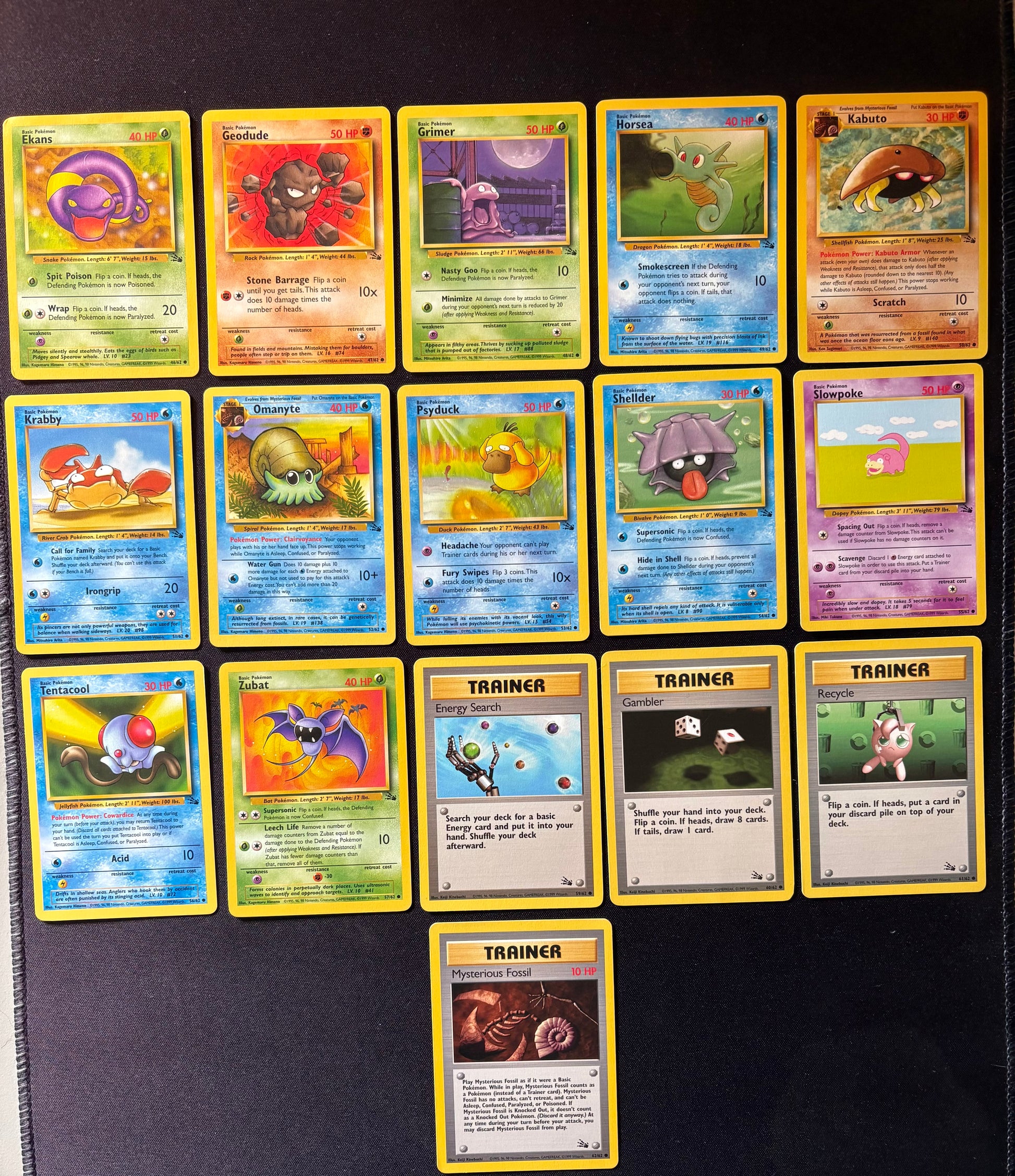 Fossil Complete common set PokeGirlJenni Fossil Complete common set PokeGirlJenni